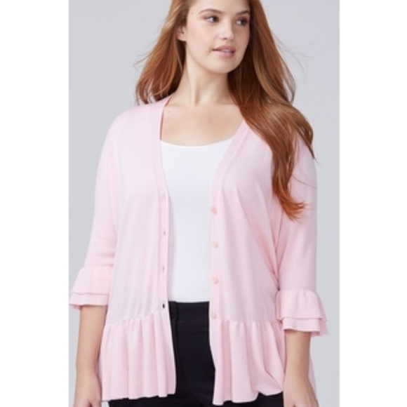 Lane Bryant Sweaters - NWT Lane Bryant Ruffle Sleeve Cardigan